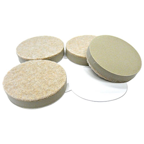 Richelieu 1.5 in. TruGuard Round Self Leveling Heavy Duty Self Adhesive Felt Pads, Tan, 4PK 235698 - main
